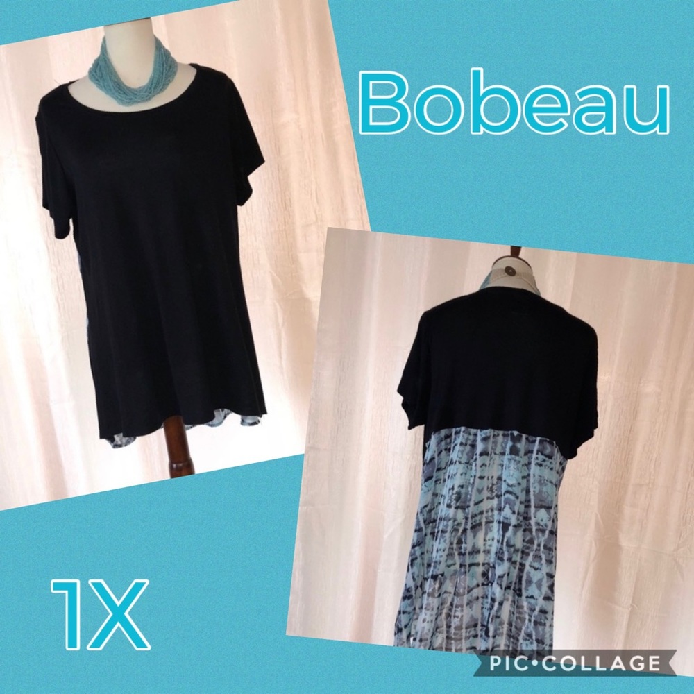 Bobeau Mixed Media High Low Tunic, 1X
